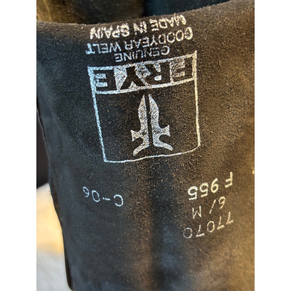 Frye Campus 14L Black Leather Tall Riding Boots Made in Spain 77070 Womens 6 M - Picture 4 of 9